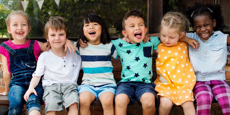 Group of young preschool children