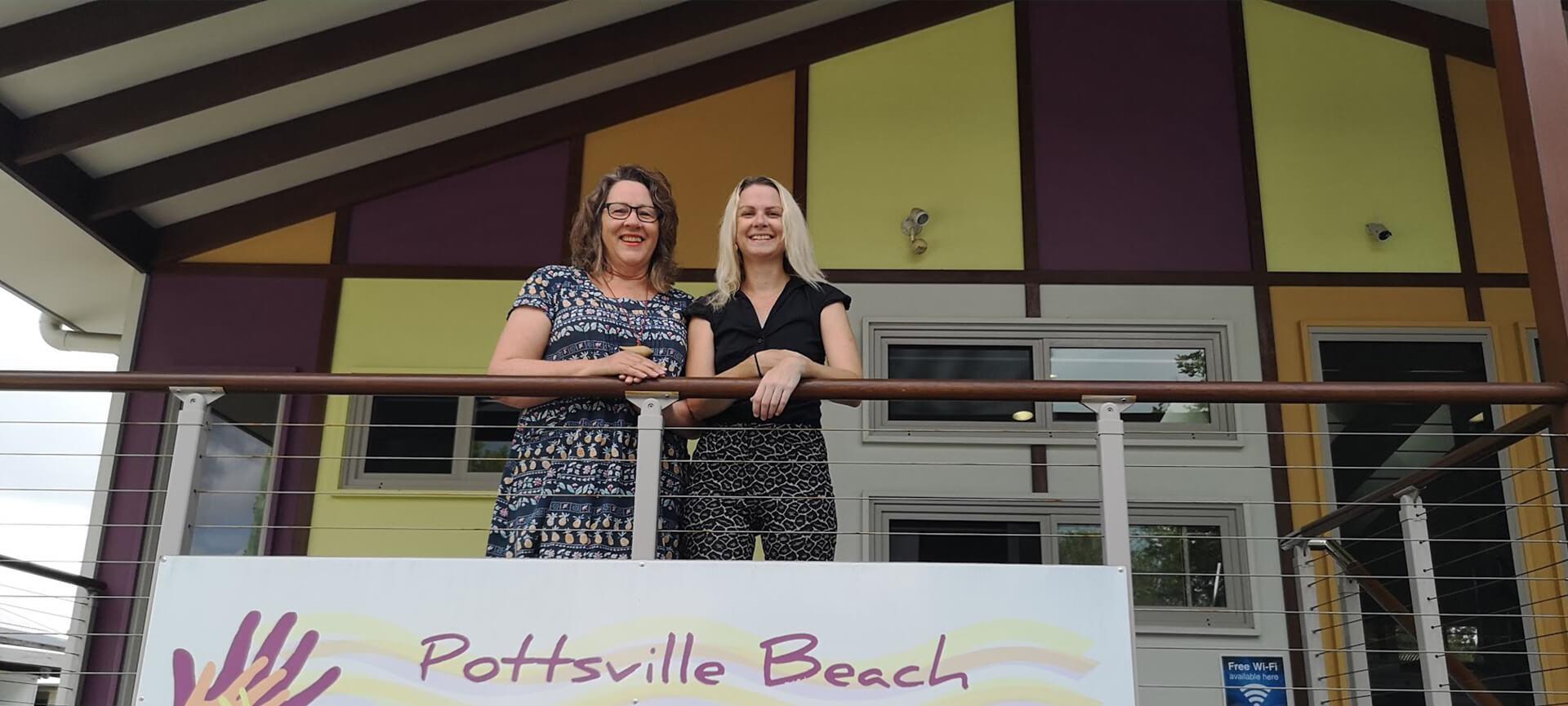 Angela and Danielle at Pottsville Beach Neighbourhood Centre