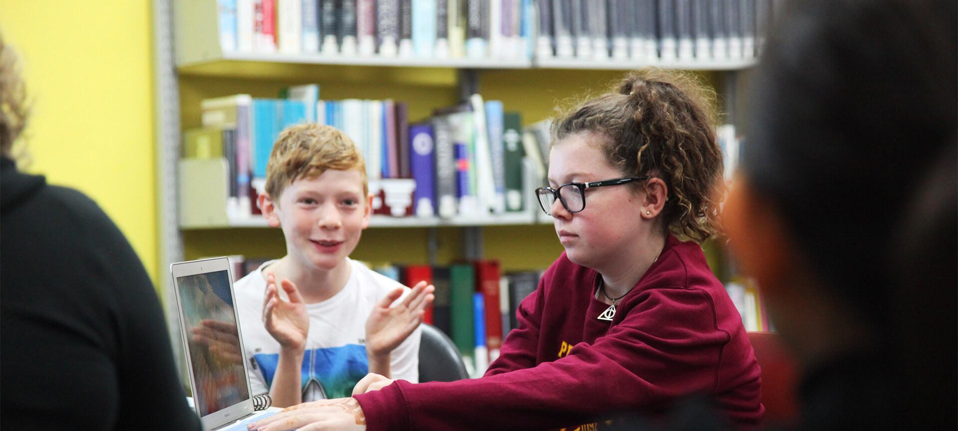 children demonstrating minecraft