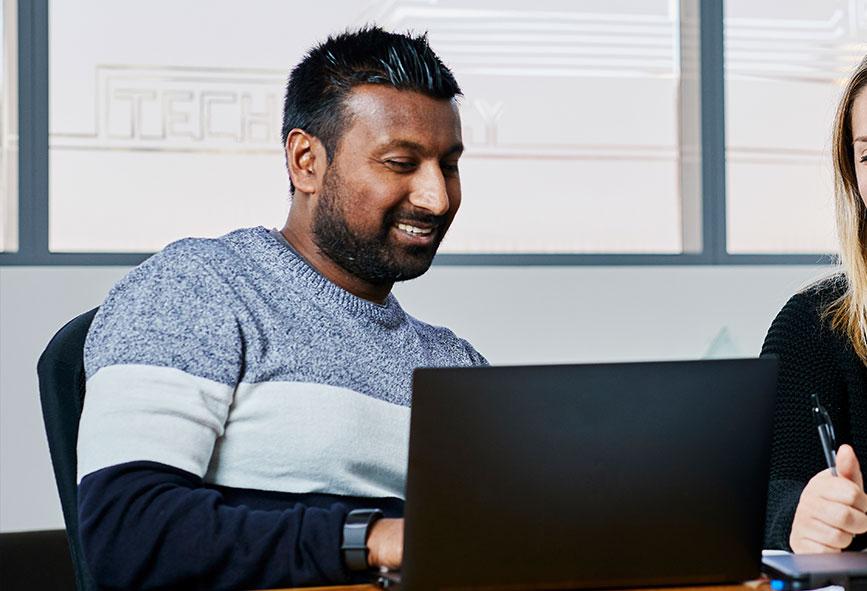 Man using a laptop