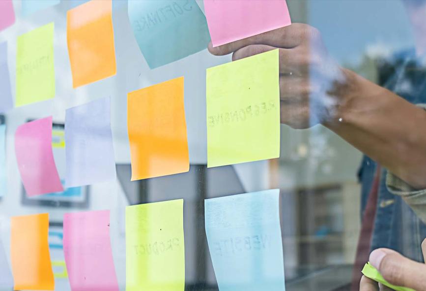 Lots of coloured post-it notes