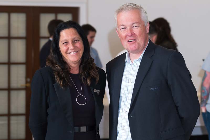 Member for Geelong MP Christine Couzens with Gforce GM of Commercial Operations Cam Quinten