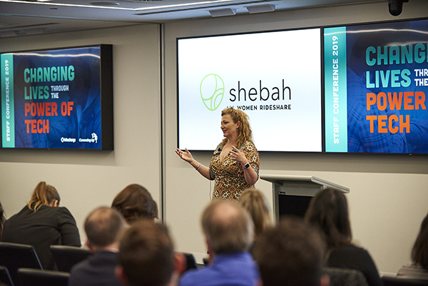 Shebah founder George McEncroe speaking at our staff conference