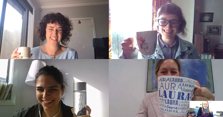 Online coffee catch up meeting