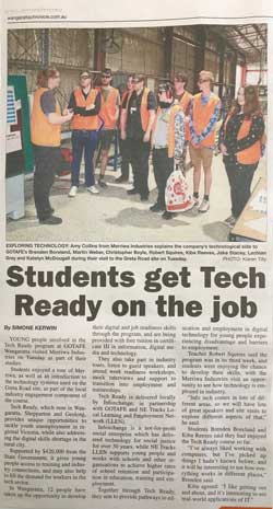 Tech Ready students featured in the Wangaratta Chronicle