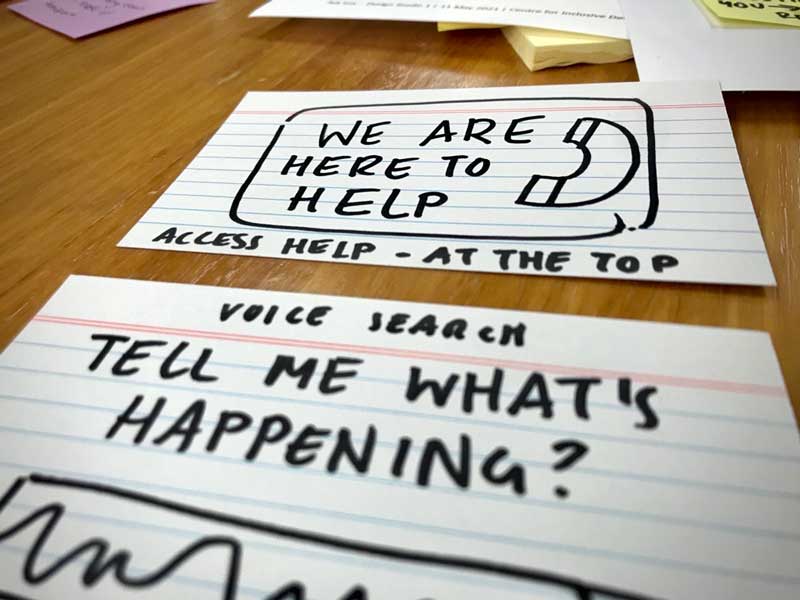 Prototype doodle that says "we are here to help" Prototype doodle that says "we are here to help"