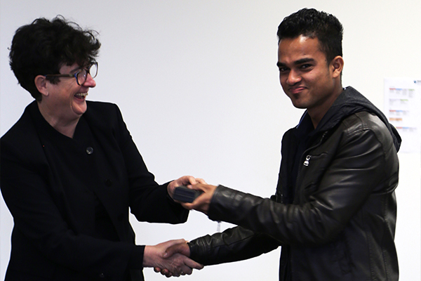 Youth IT student handshake Youth IT student handshake